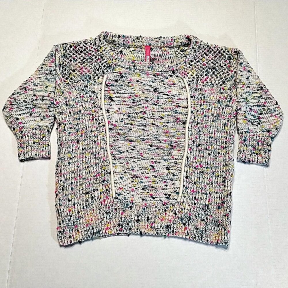 S Plenty by Tracy Reese Kittiwake Rainbow Confetti Slub Anthropologie 3/4 Sleeve